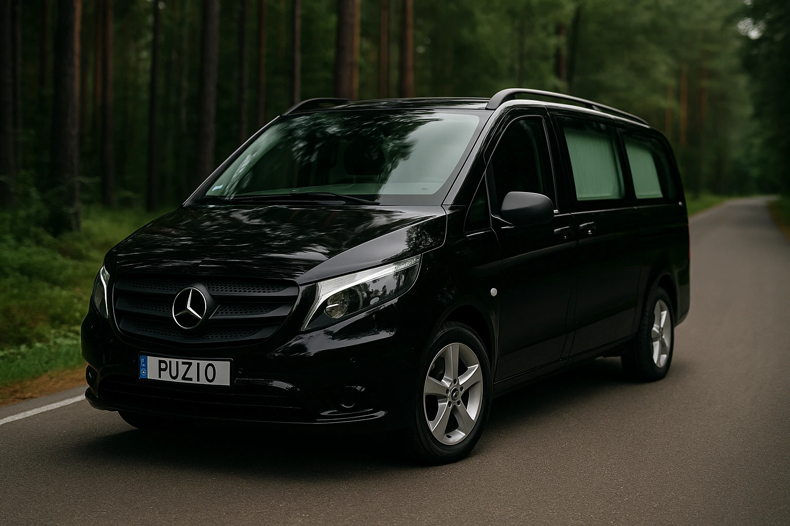 Czarny karawan pogrzebowy